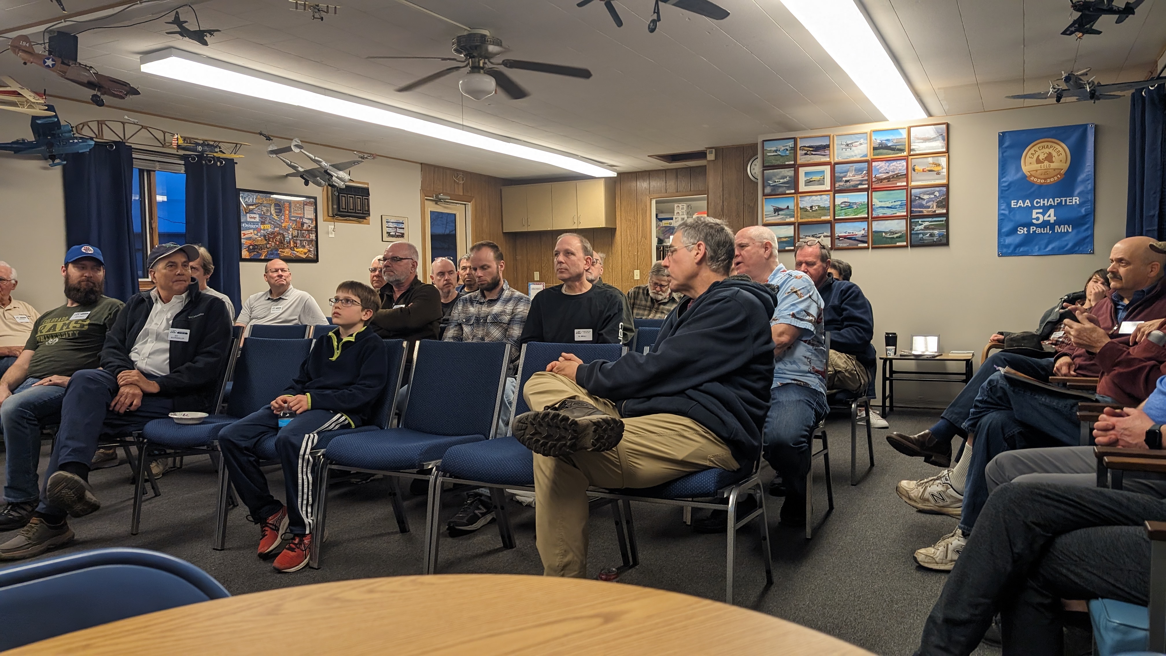 Members listen as the president of Sonex presented a program at the chapter meeting on March 11, 2024