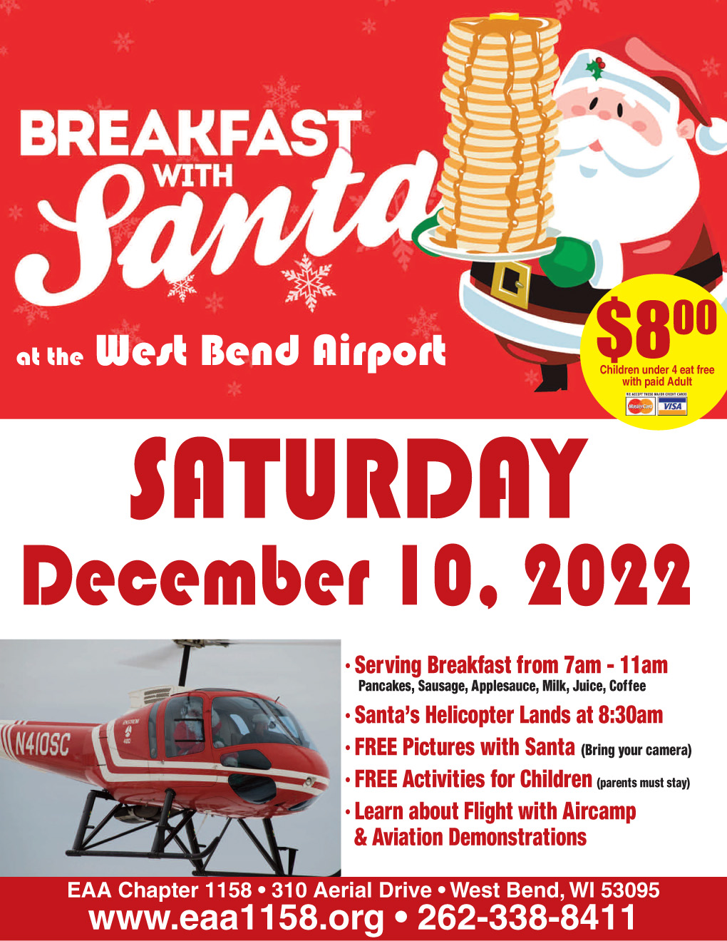 Breakfast with Santa - December 10, 2022 - 7 AM - 11 AM