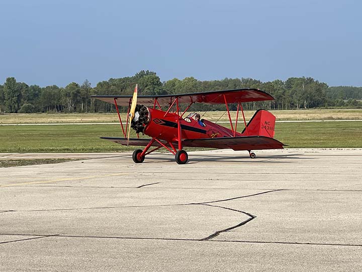 Biplane on display