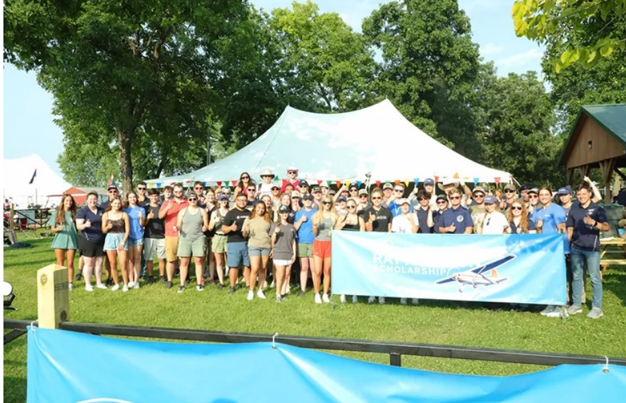 Ray Scholarship recipients at the corn roast in August. Anna Chase is first row in the middle.