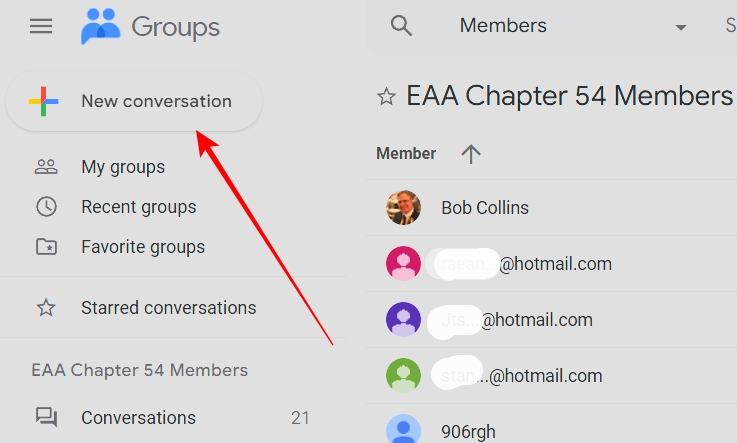 Click this button to send an email to chapter members