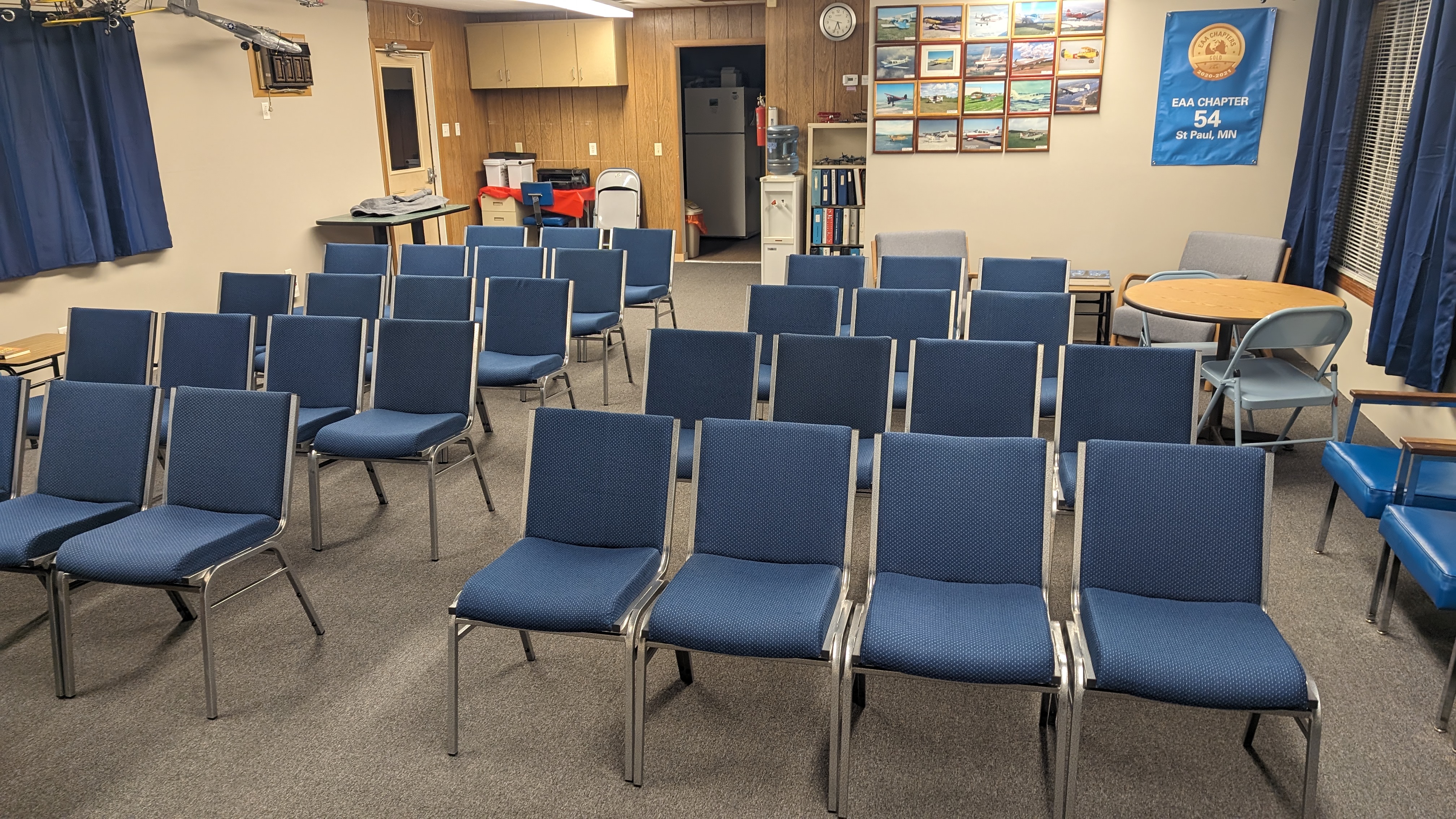 Thirty two fabric padded chairs have been added