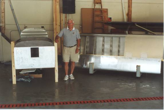 Paul Hove stands by the fuselage of his RV-7A project