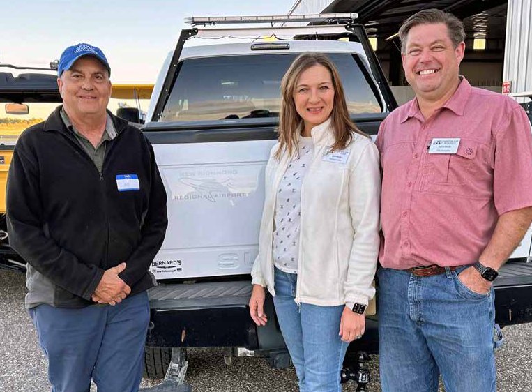 From left to right, Jay Schrankler, Hanli Banitz (owner of Super Clean Aircraft), and Lucian Banitz