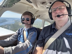 Pilot Scott Hanson and a Young Eagle over the St. Croix Valley