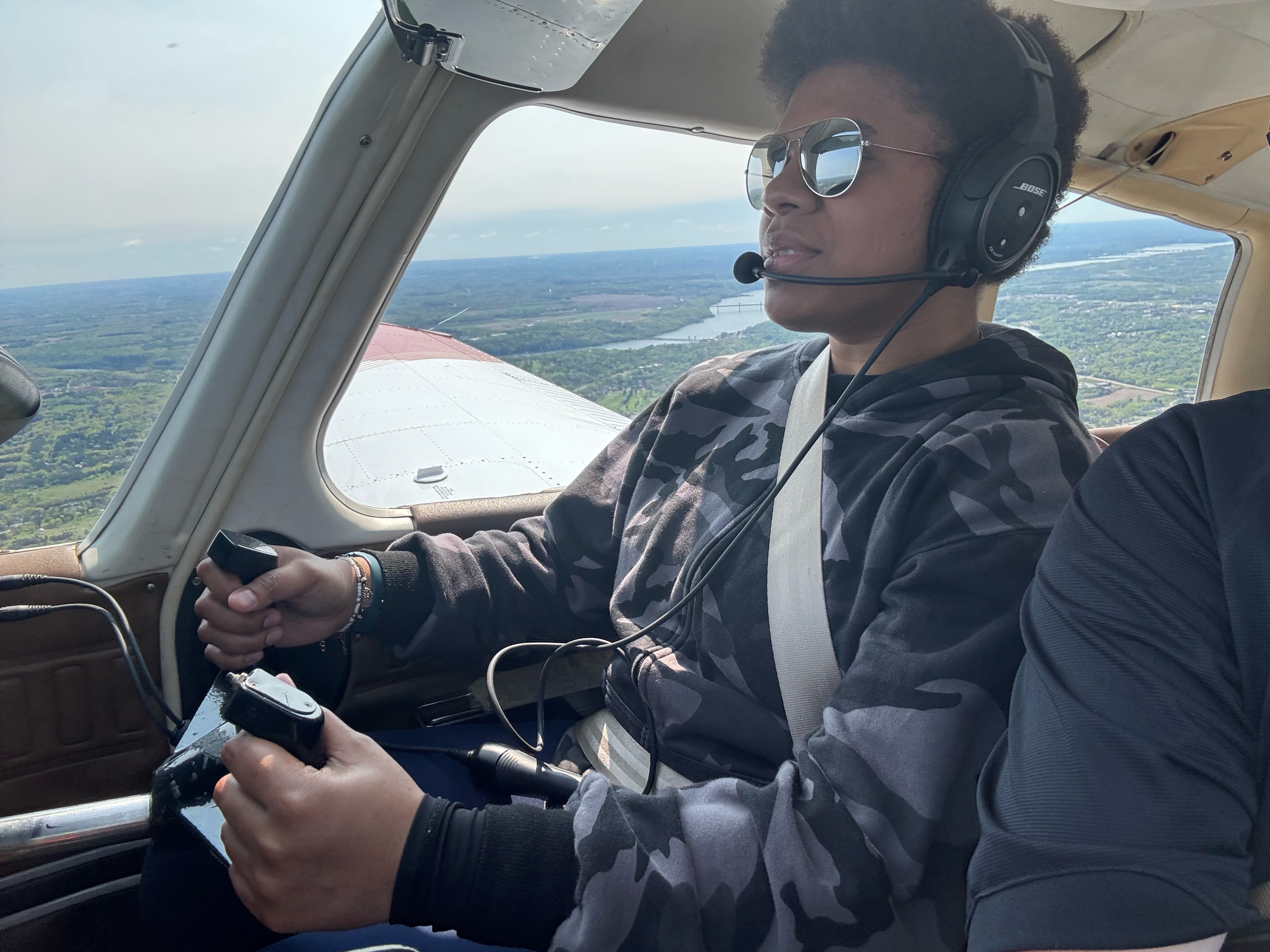 Shavonne flew an airplane during her Young Eagles flight in 2024