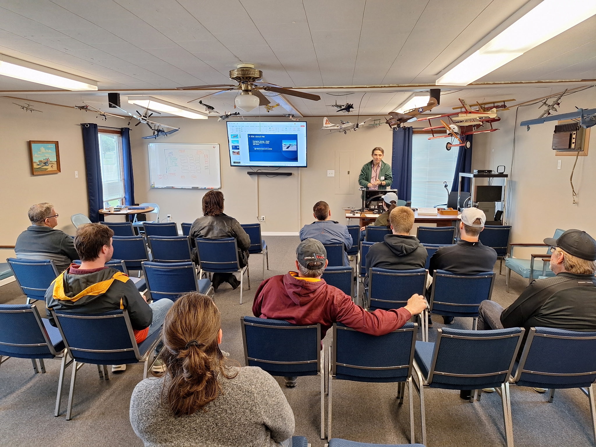 Evangelos Savvas leads a Flying Start program for people interested in learning to fly on May 17, 2025.