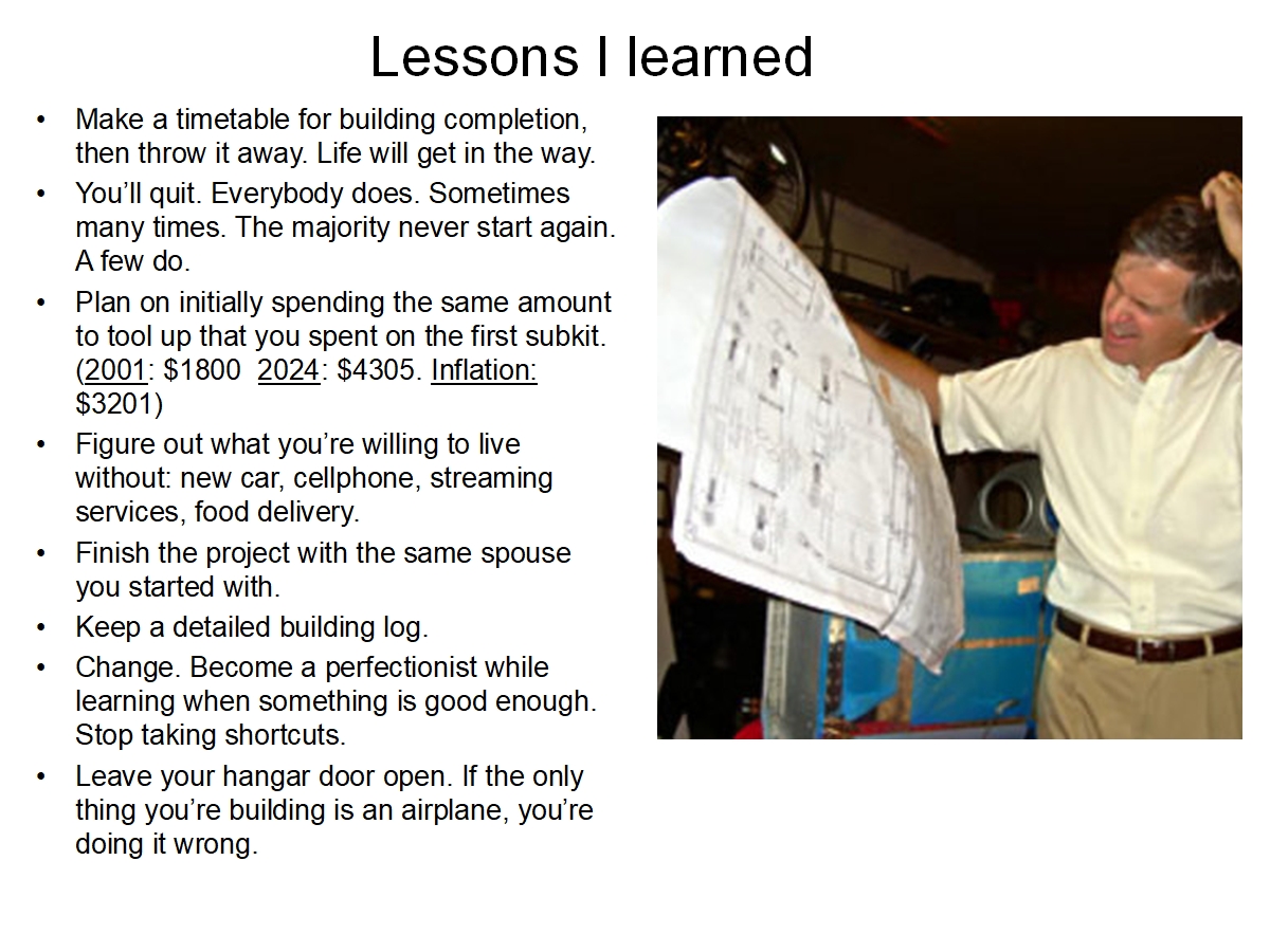 Lessons learned while building N614EF